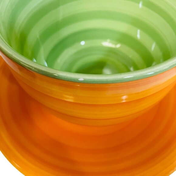 Tuscan Riviera Van Beers Design Cup & Saucer Set Hand Painted Porcelain 6.5" Dia - Picture 2 of 4